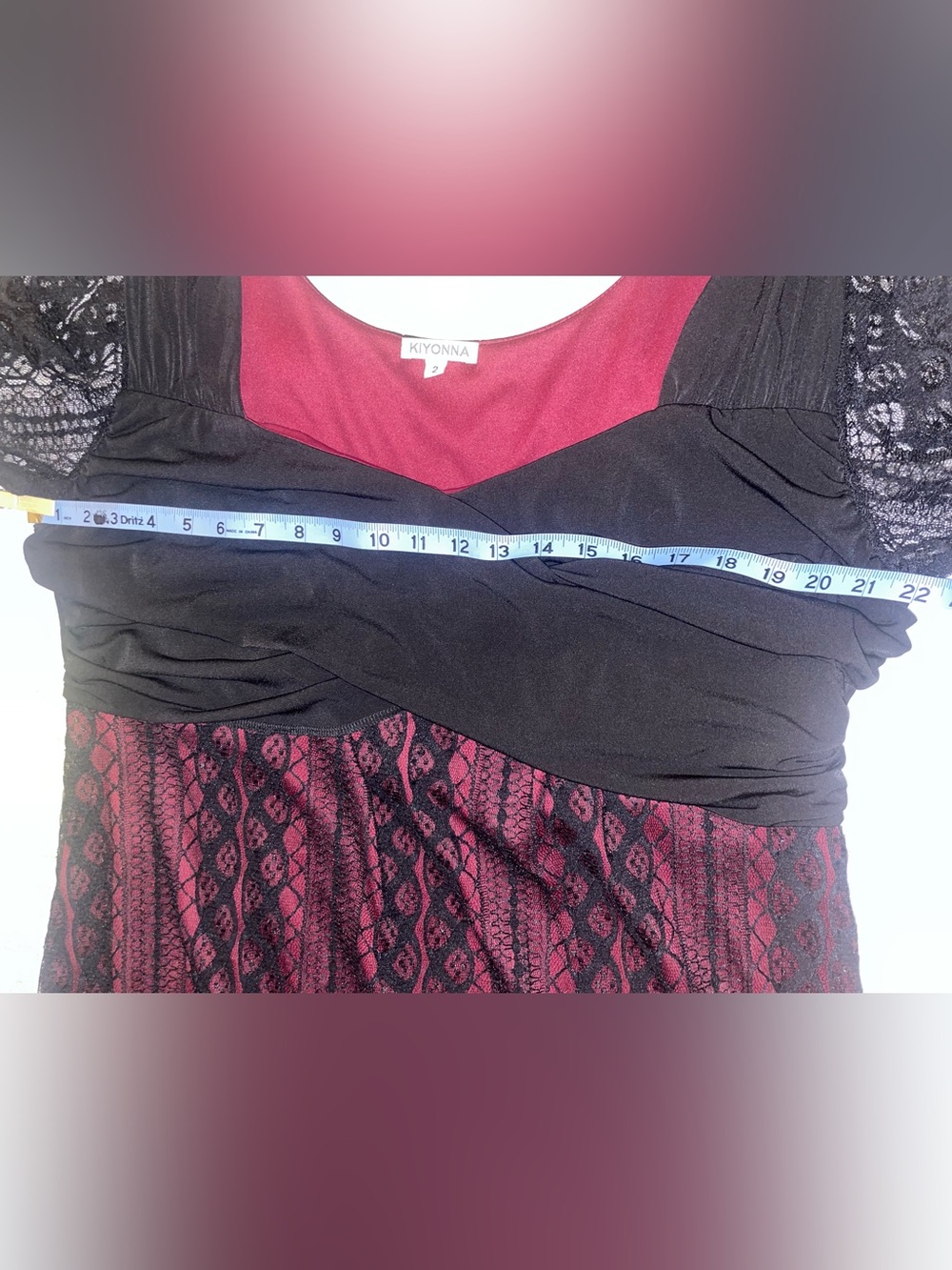 Kiyonna Red & Black Lace A-line Dress Size 2X Women's - Picture 15 of 15